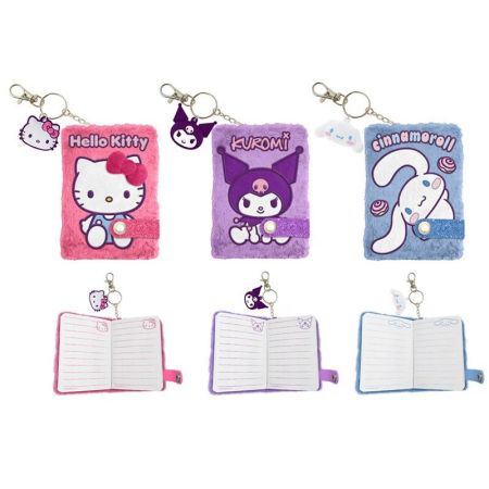 Caderno chaveiro A7 plush Hello Kitty & Friends
