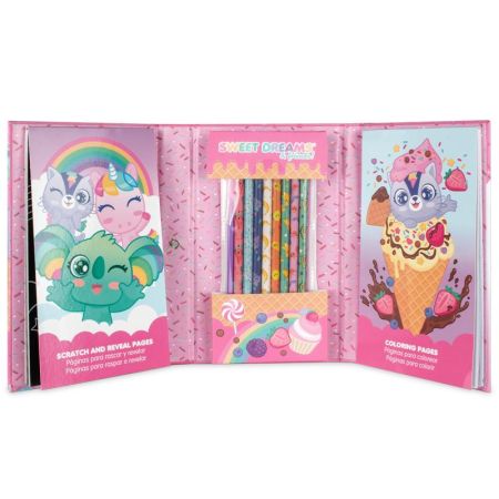 Bloco de atividades 2 em 1 com lápis Sweet Dreams