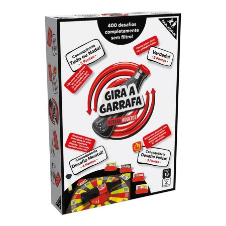 Jogo de mesa gira a garrafa adultos
