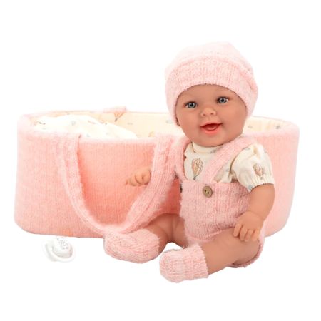 Boneca bebé Elegance 33cm Gadi rosa com cesto