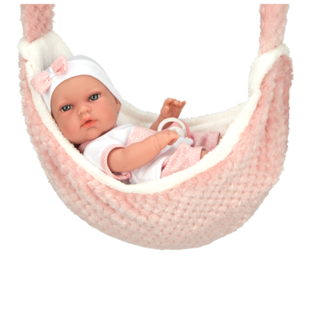 Bebé Elegance 30 cm rosa com porta-bebês*