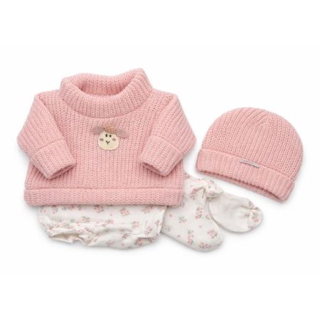 Roupa beb&eacute; Elegance conjunto rosa ovelha 45 cm