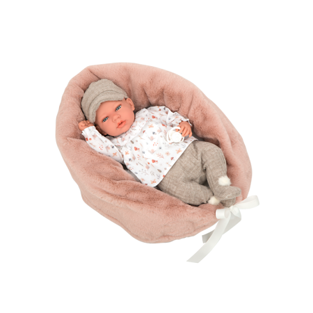 Boneca Bebé Elegance peso 40cm almofada lactancia