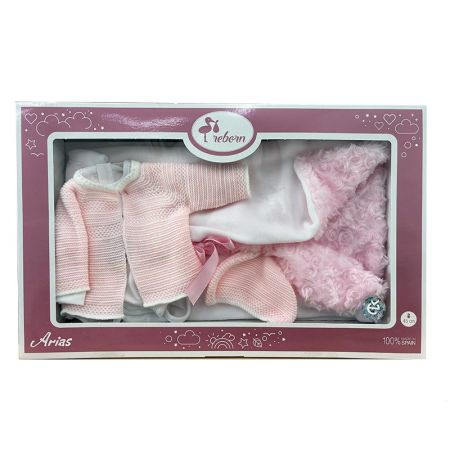 Roupa bebé reborn premium 45 cm casaco rosa
