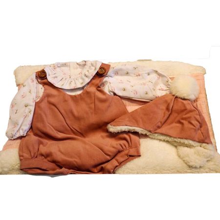 Roupa bebé reborn premium 45 cm macacão com manta
