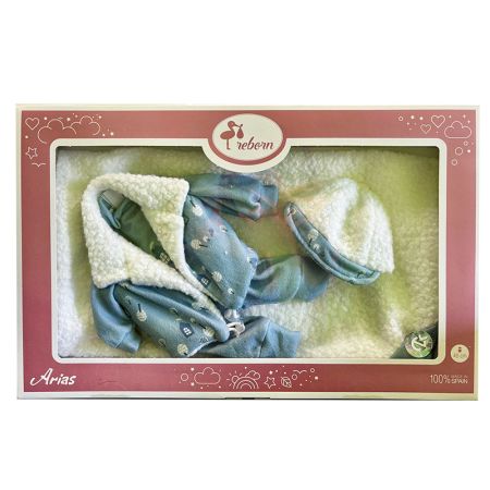Roupa bebé reborn premium 45 cm conjunto e casaco