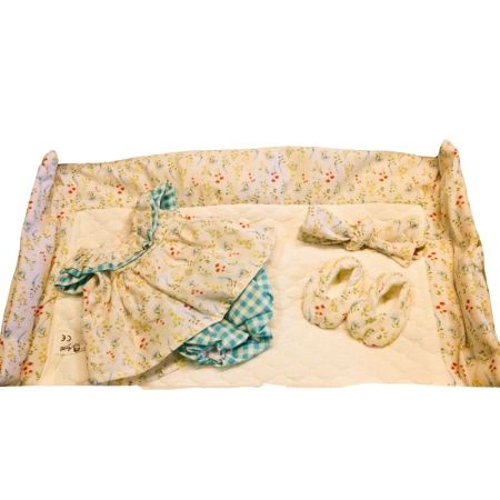 Roupa bebé reborn 40 cm vestido florido e manta