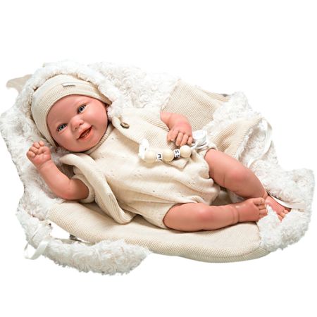 Bebé reborn 45 cm Diego com saco de dormir