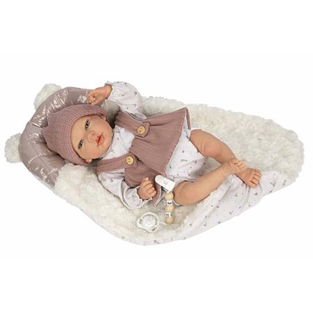 Boneca reborn 40 cm Sandra com manta