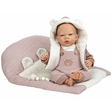 Boneca reborn Gadea 40 cm rosa com manta