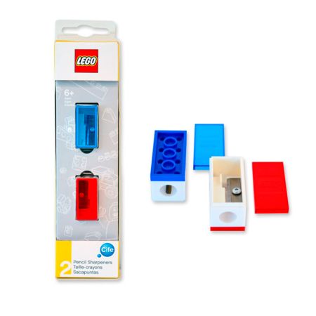 Afias LEGO azul e vermelho