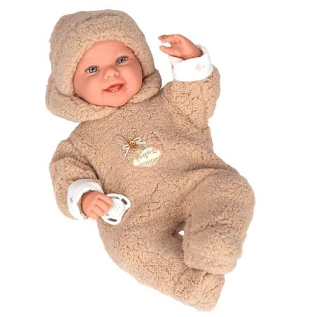 Boneca bebé Elegance 45 cm bege com peso