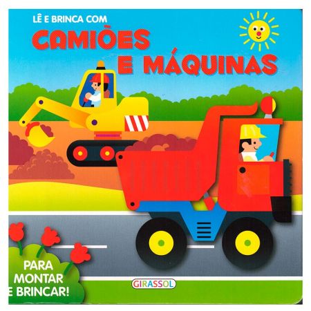 Livro Lê e brinca com Camioes e Maquinas