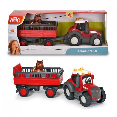 ABC tractor com reboque e animal