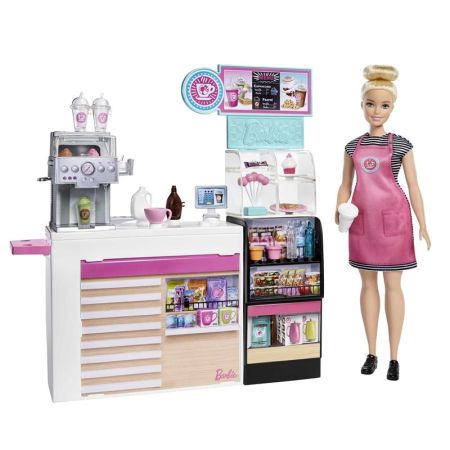 Barbie boneca e conjunto café