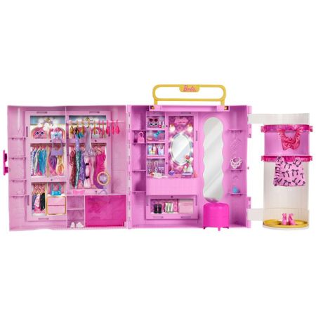 Barbie deluxe armário com roupa de bonecas