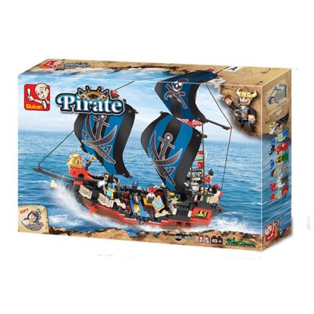 Barco pirata azul e preto 512 peças