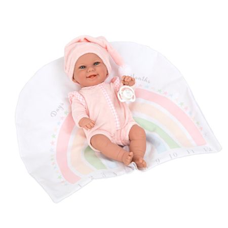 Bebé Elegance 33 cm Babyto rosa com manta