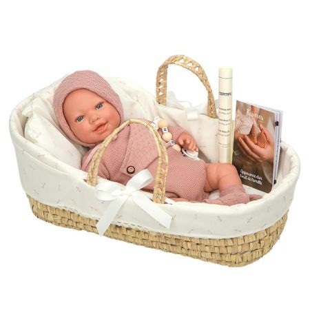 Bebé Reborn 45 cm Avana com cesta de vime