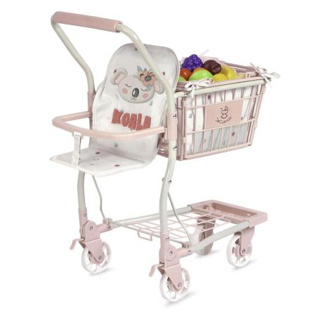 Carrinho compras com porta-bebés e frutas Koala