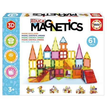 Educa jogo de construção magnético 61 peças