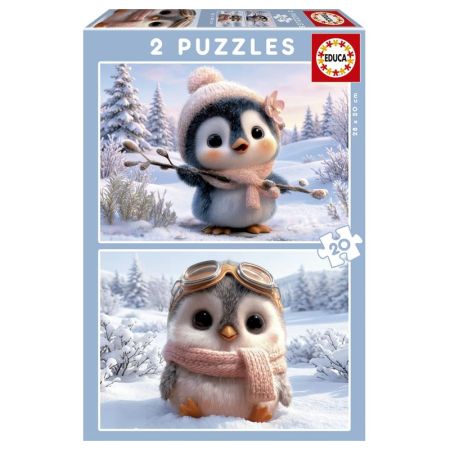 Educa puzzle 2x20 pinguins ador&aacute;veis