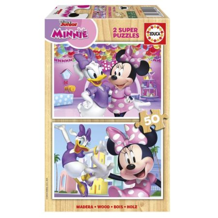 Educa Puzzle madeira 2x50 Minnie