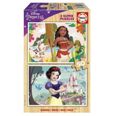 Educa Puzzle madeira 2x50 Princesas Disney