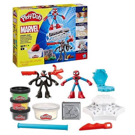 Play-Doh Marvel Spiderman lança e atrapa