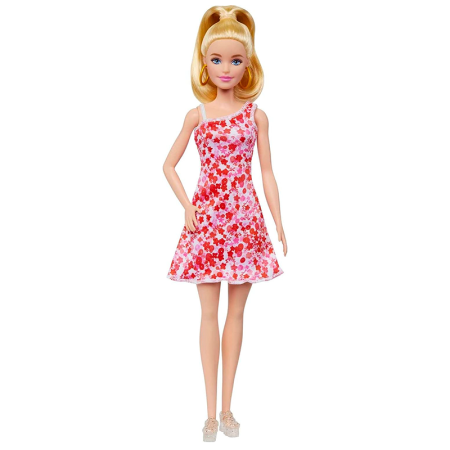 Barbie Fashionista boneca vestido rosa flores