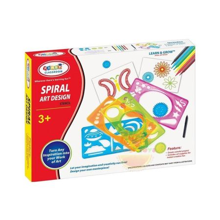 Conjunto de réguas com espirais para desenhar
