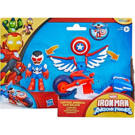 Iron Man & friends figura e ve&iacute;culo Cap. Am&eacute;rica