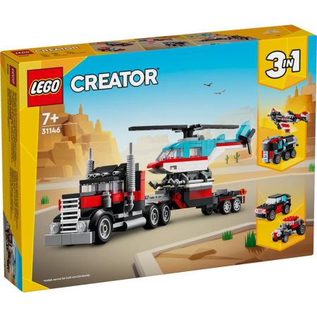 Lego Creator camião plataforma com helicóptero