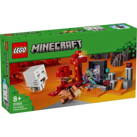 Lego Minecraft embuscada no portal de Nether