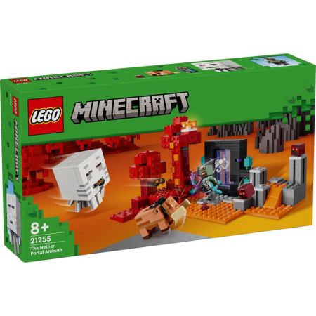 Lego Minecraft emboscada no portal de Nether