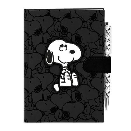 Caderno Snoopy  A5 efeito veludo Peanuts