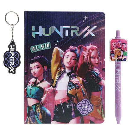 Caderno caneta e porta chaves Huntrix Kpop