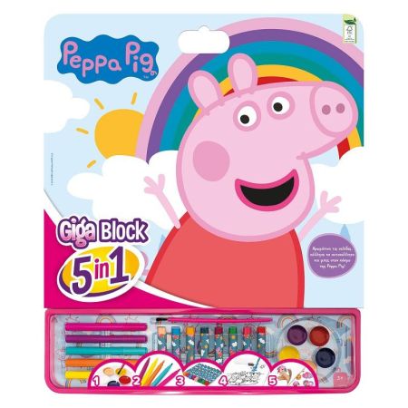 Livro colorir Giga Block Peppa Pig 5 em 1