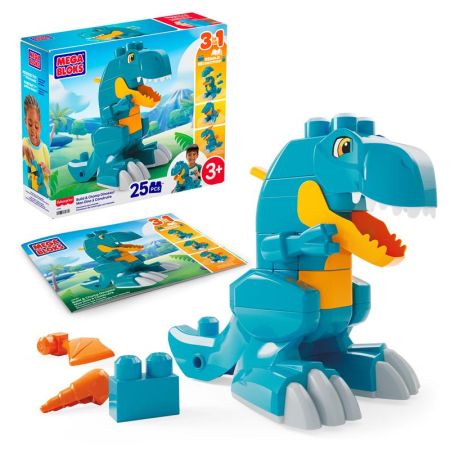 Mega Block dinossauro de corrida 3 em 1