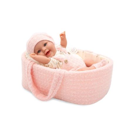 Boneca bebé Elegance 33 cm Gadi vinyl com alcofa