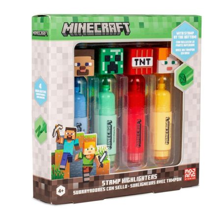 Pack 4 marcadores com topper Minecraft