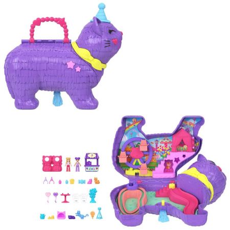 Polly Pocke mini boneca cofre mala gato Partyland