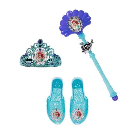 Princesas Disney sapatos, varinha e tiara Ariel