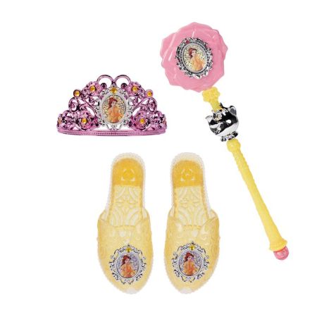 Princesas Disney sapatos, varinha e tiara Bela