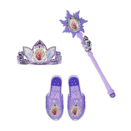 Princesas Disney sapatos, varinha tiara Rapunzel