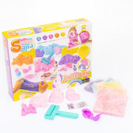 Conjunto de areia mágina unicórnio