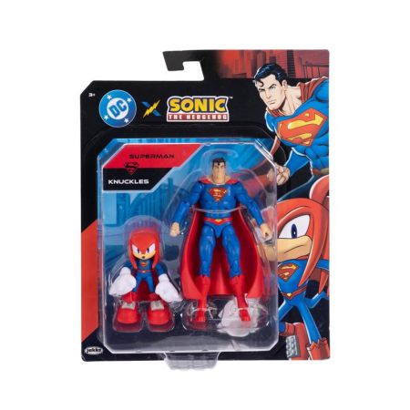 Sonic x DC  Figura Kunckles 7cm e Superman 15 cm