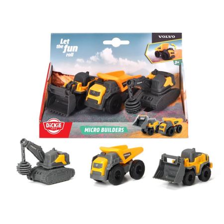 Volvo Set 3 veículos construção 9 cm