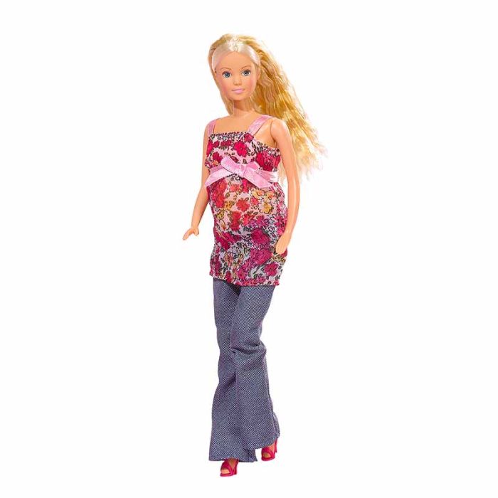 Boneca Grávida Estilo Barbie + 2 Bebês + Acessórios