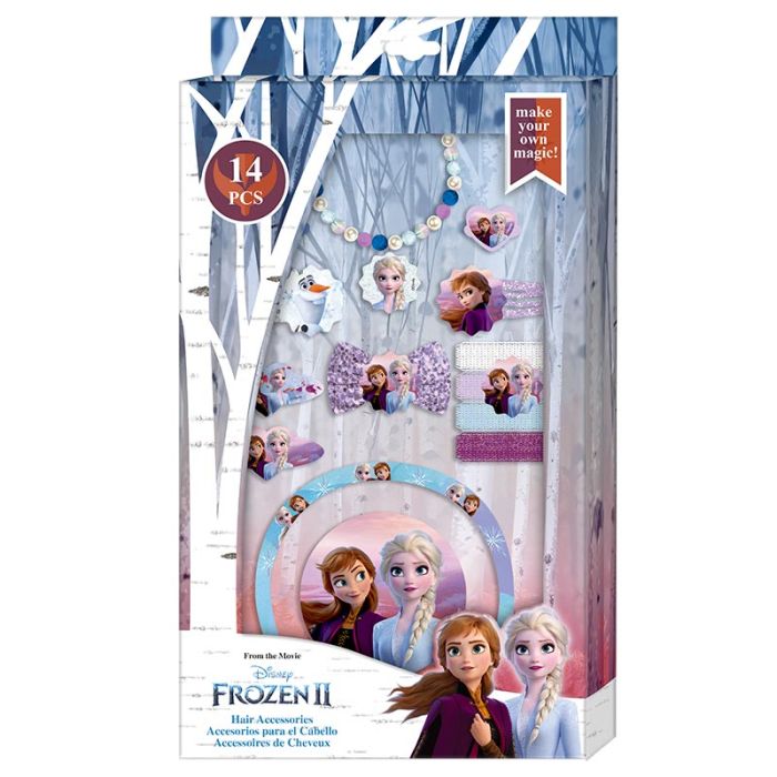 Comprar Caixa 14 acessórios cabelo Frozen II de Kidseuroswan